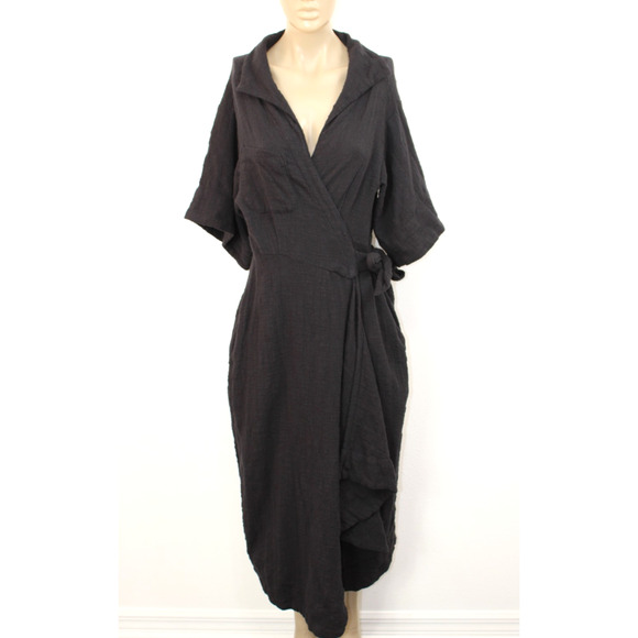 Free People Dresses & Skirts - Free People Carefree Days Midi Dress Size M Medium Black Cotton